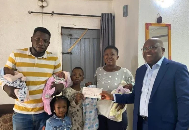 Femi Otedola foundation donates N5m to quadruplet family