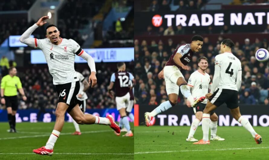 Liverpool drop crucial points in title race with 2-2 draw against Aston Villa