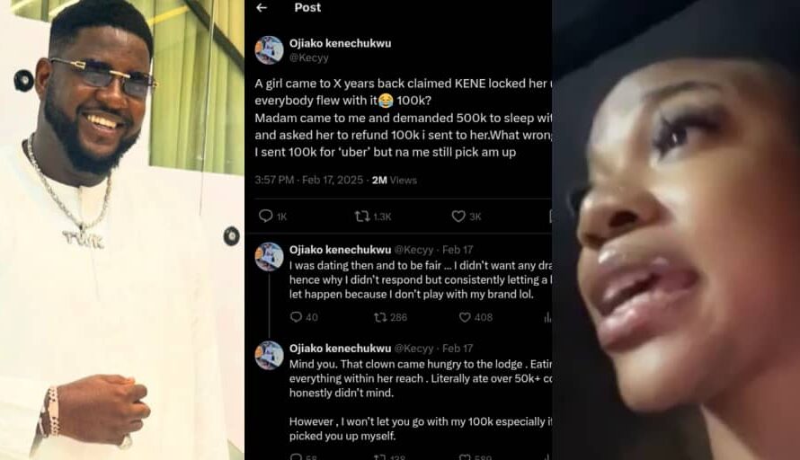 Influencer refutes lady’s story, claims she asked for ₦500k for sex